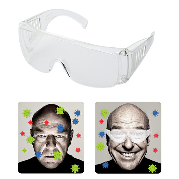 PROJECTS Schutzbrille Arbeitsschutzbrille transparent faltbar - Schutzbrille für Brillenträger im Labor