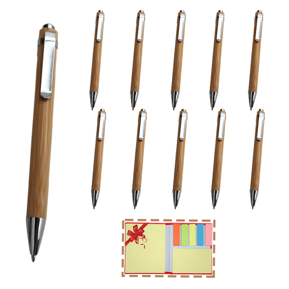 PROJECTS Holz Kugelschreiber Set aus Bambus - SPAR SET mit Haftnotizen - nachhaltig