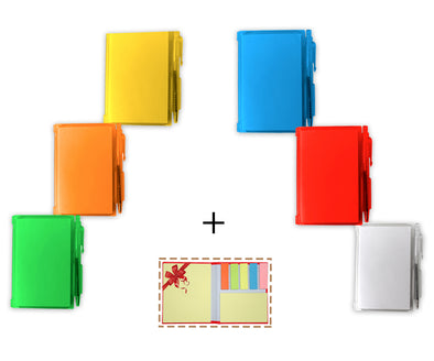 PROJECTS 6er Spar-Set Mini Notizblock mit Stift - Notizbuch klein blanko mit Klebebindung